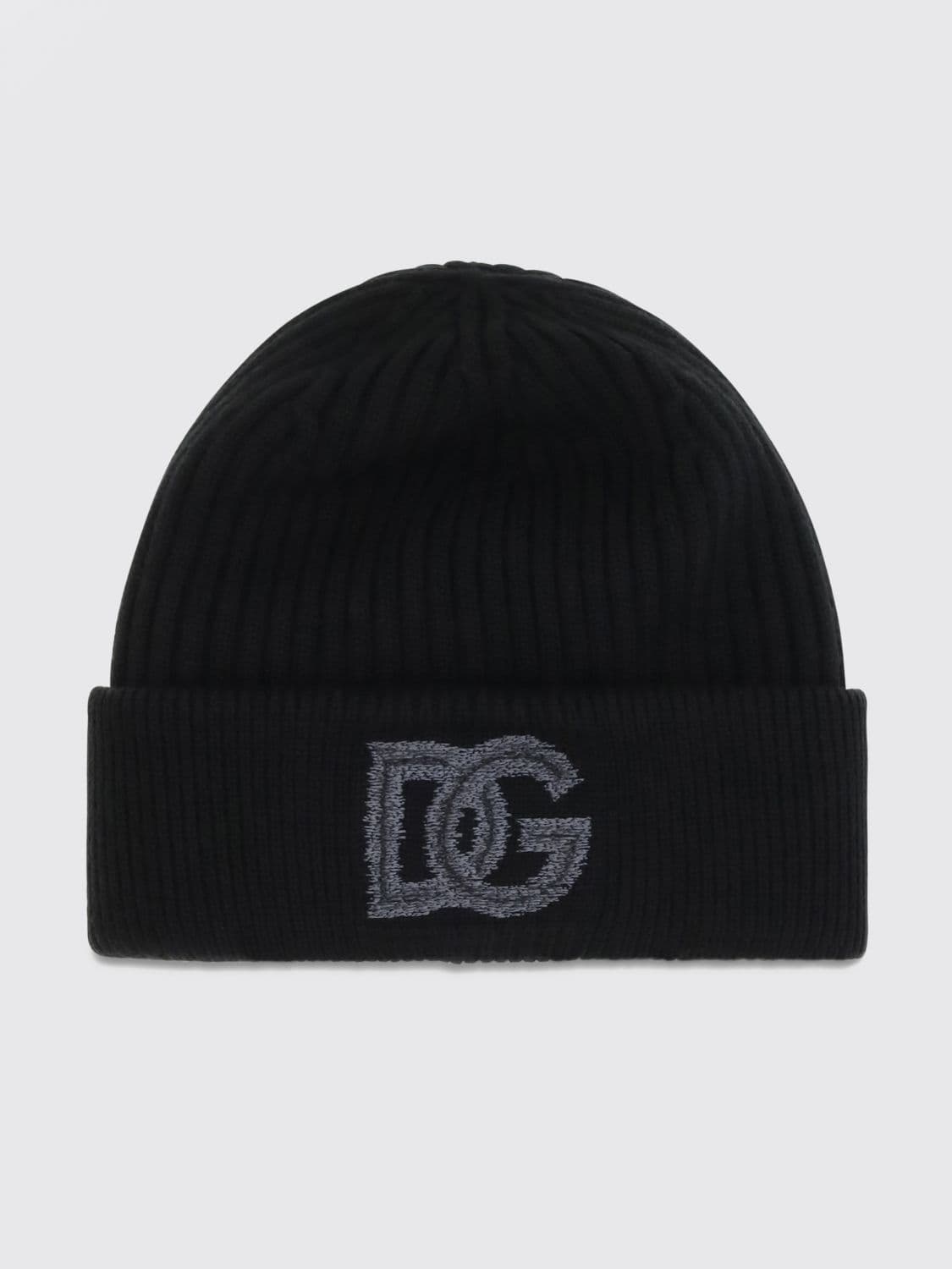 Dolce & Gabbana Ribbed Merino Wool-Blend Beanie with DG Monogram · OS