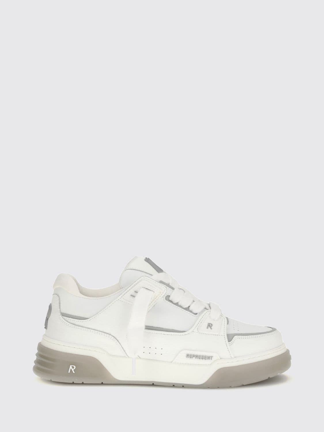 Represent Studio Bicolour Calfskin Leather Sneakers with Contrast Logo