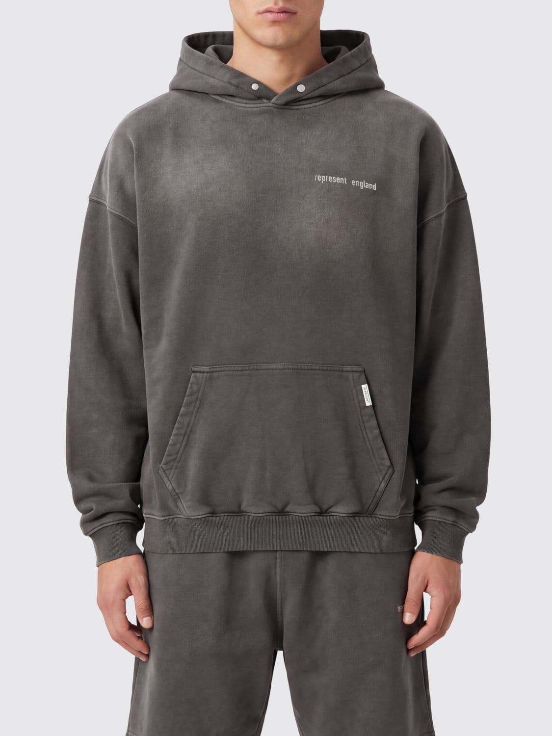 Represent Relaxed Fit Cotton Hoodie with Back Logo