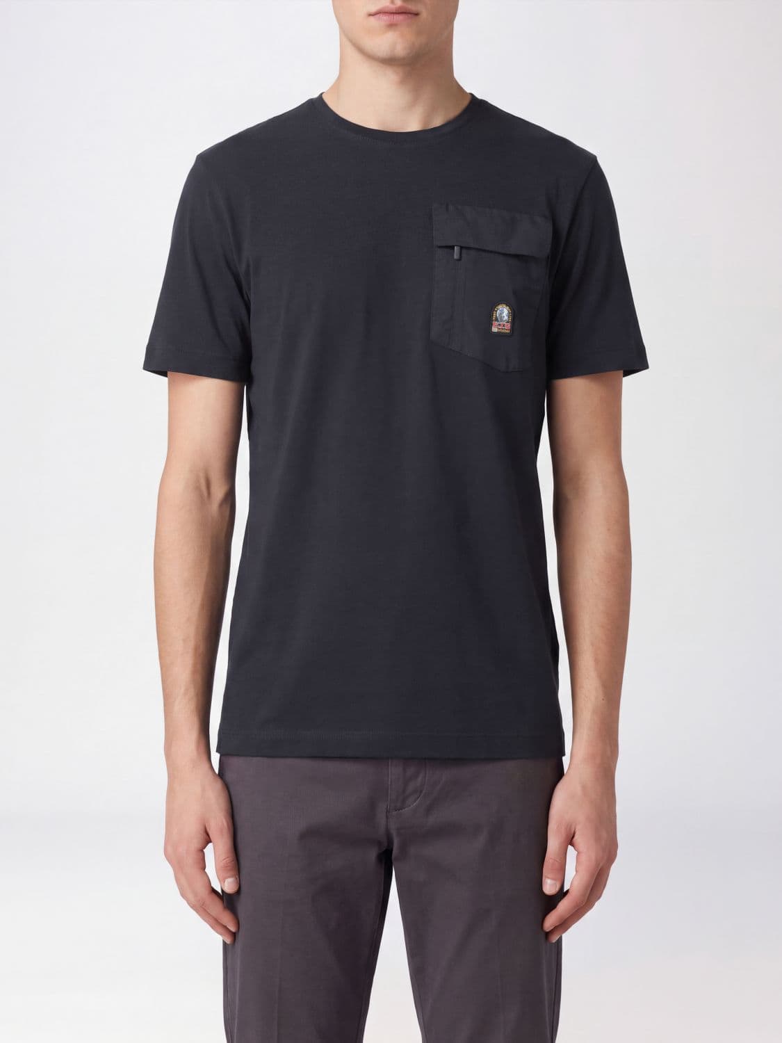 Parajumpers Crewneck Cotton T-shirt with Zipped Patch Pocket
