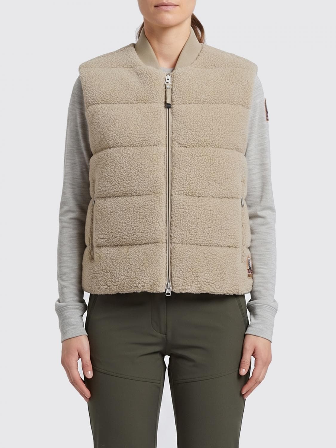 Parajumpers Goose Down Padded Vest with a Bomber Collar and Zip Closure