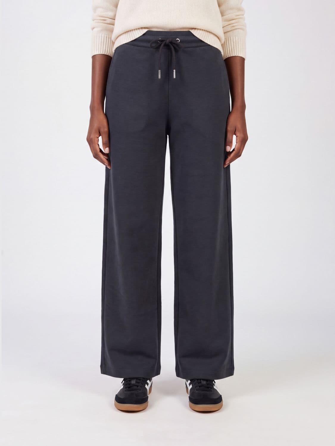 Ami Paris Wide Leg Cotton Jogging Trousers with Rear Embroidered Monogram