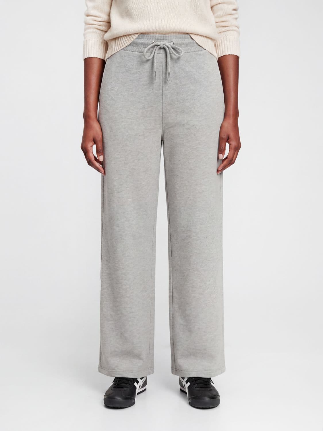 Ami Paris Wide Leg Cotton Jogging Trousers with Rear Embroidered Monogram