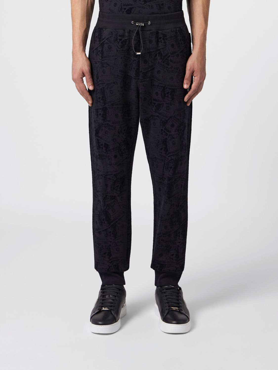 Philipp Plein Graphic Print Jersey Jogging Trousers with Drawstring