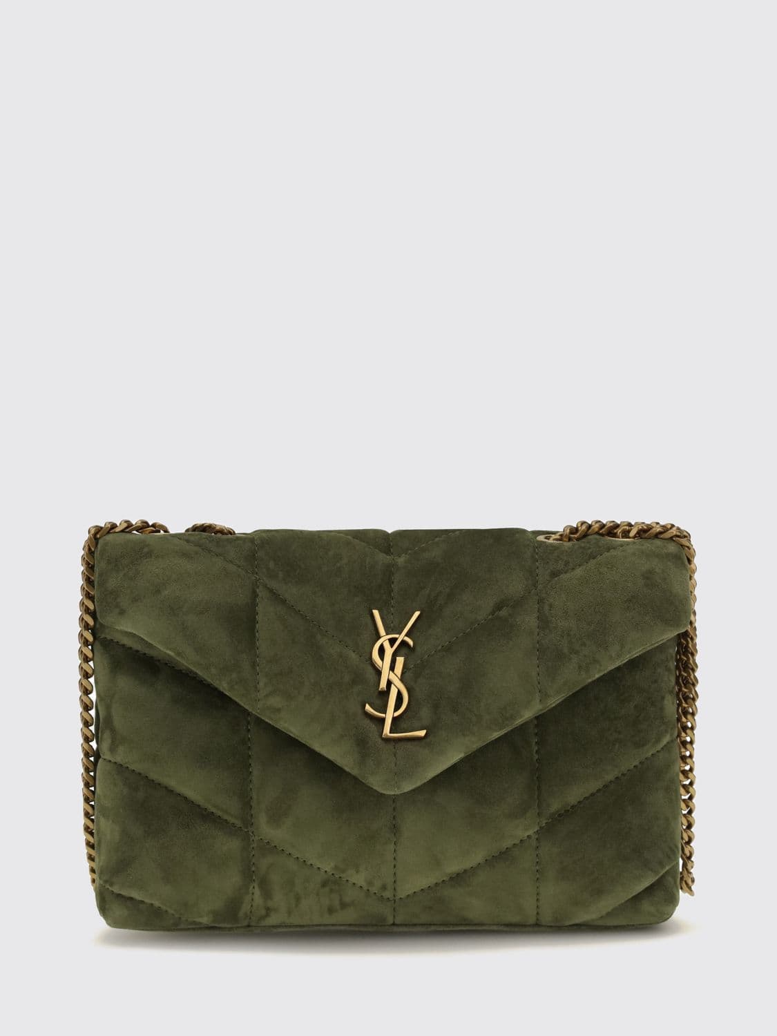 Saint Laurent Puffer Quilted Calfskin Leather Mini Bag with YSL Logo · OS