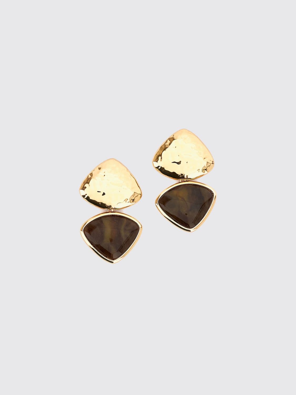 Self-Portrait Gold-Tone Brass Dangle Earrings with Abstract Design