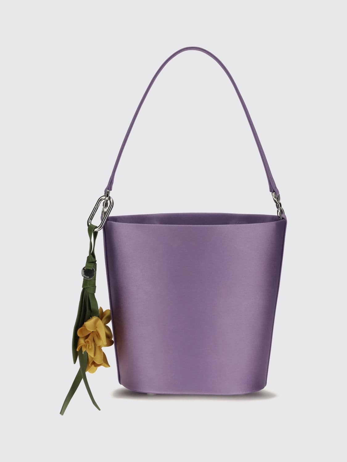 Self-Portrait Polyester Satin Mini Bucket Bag with Keychain · OS