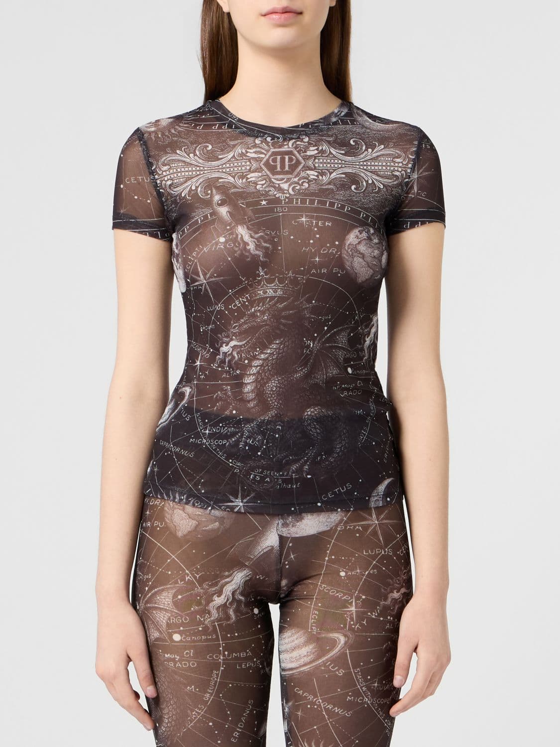 Philipp Plein Zodiaco Slim Fit T-Shirt in Polyester with a Graphic Print