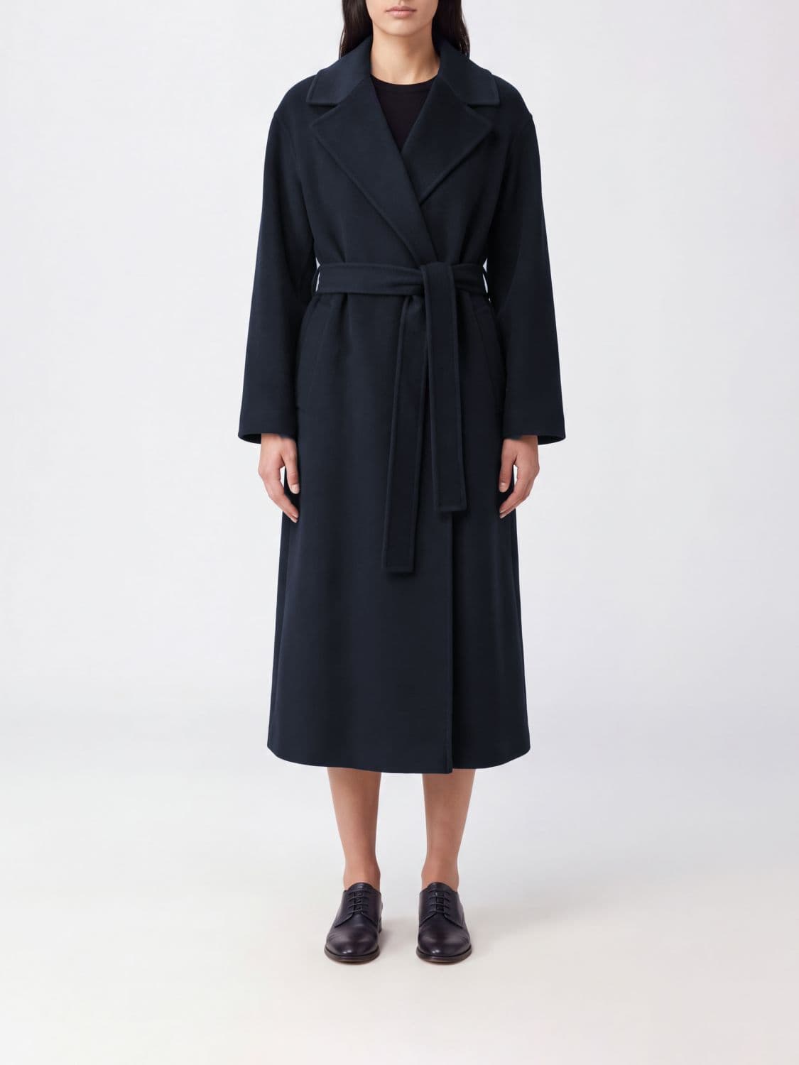 's Max Mara Long Wool and Cashmere Robe Coat with Belt