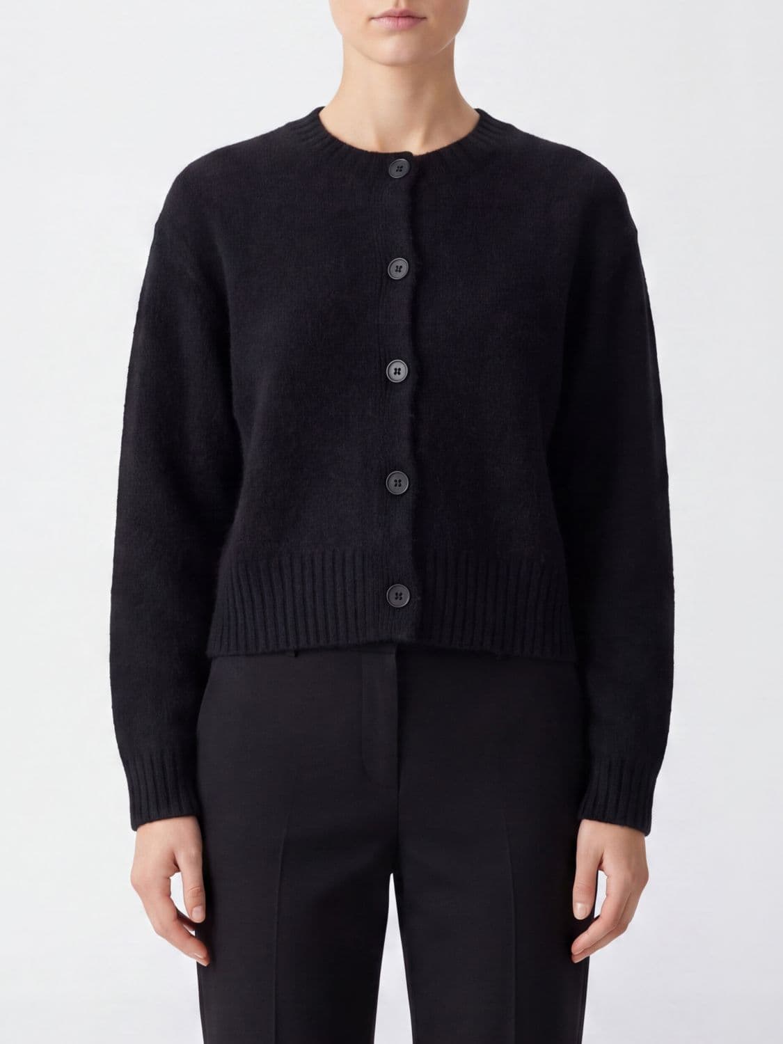 Loulou De Saison Remus Merino Wool Crewneck Cardigan