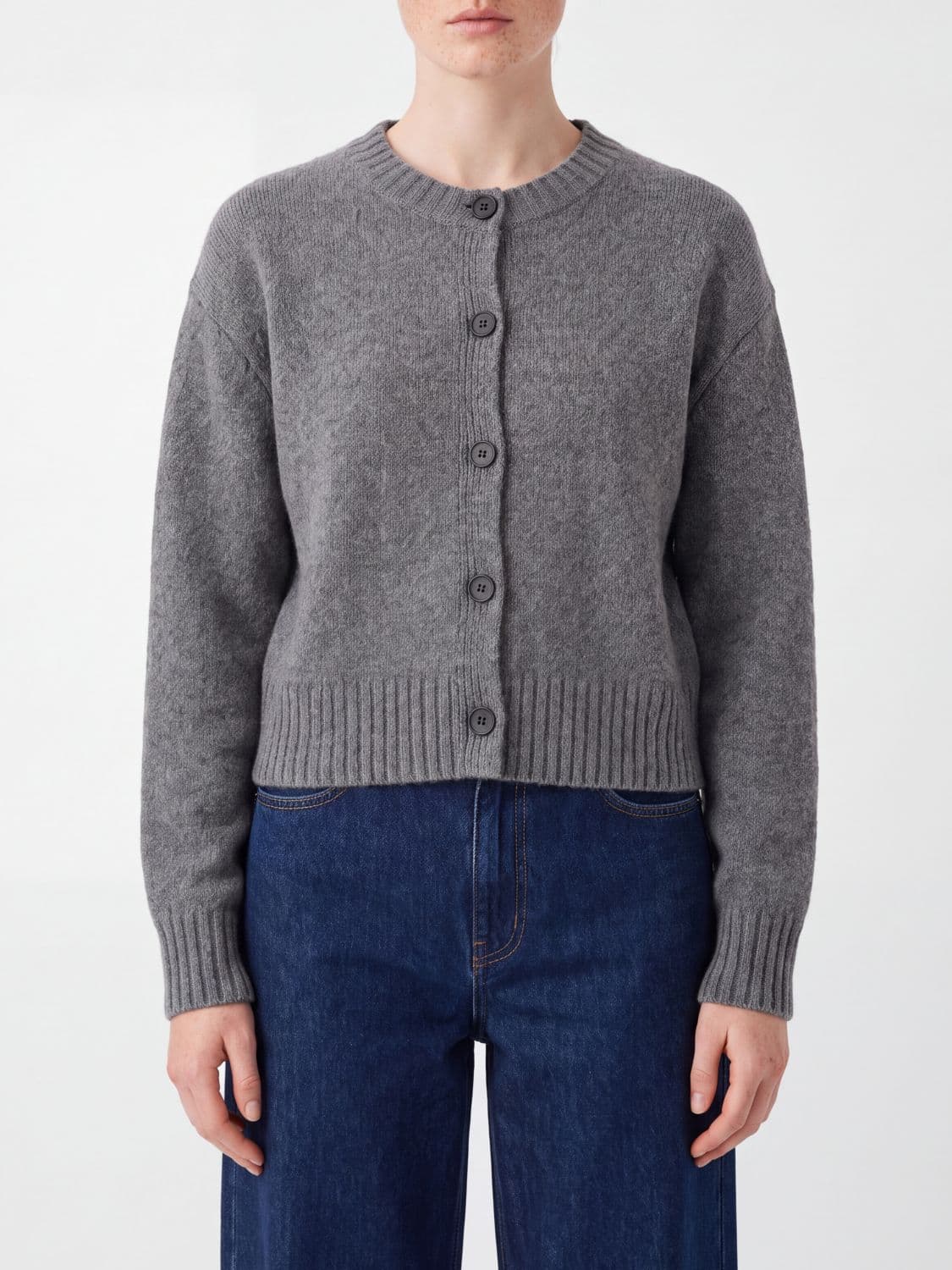Loulou De Saison Remus Merino Wool Crewneck Cardigan