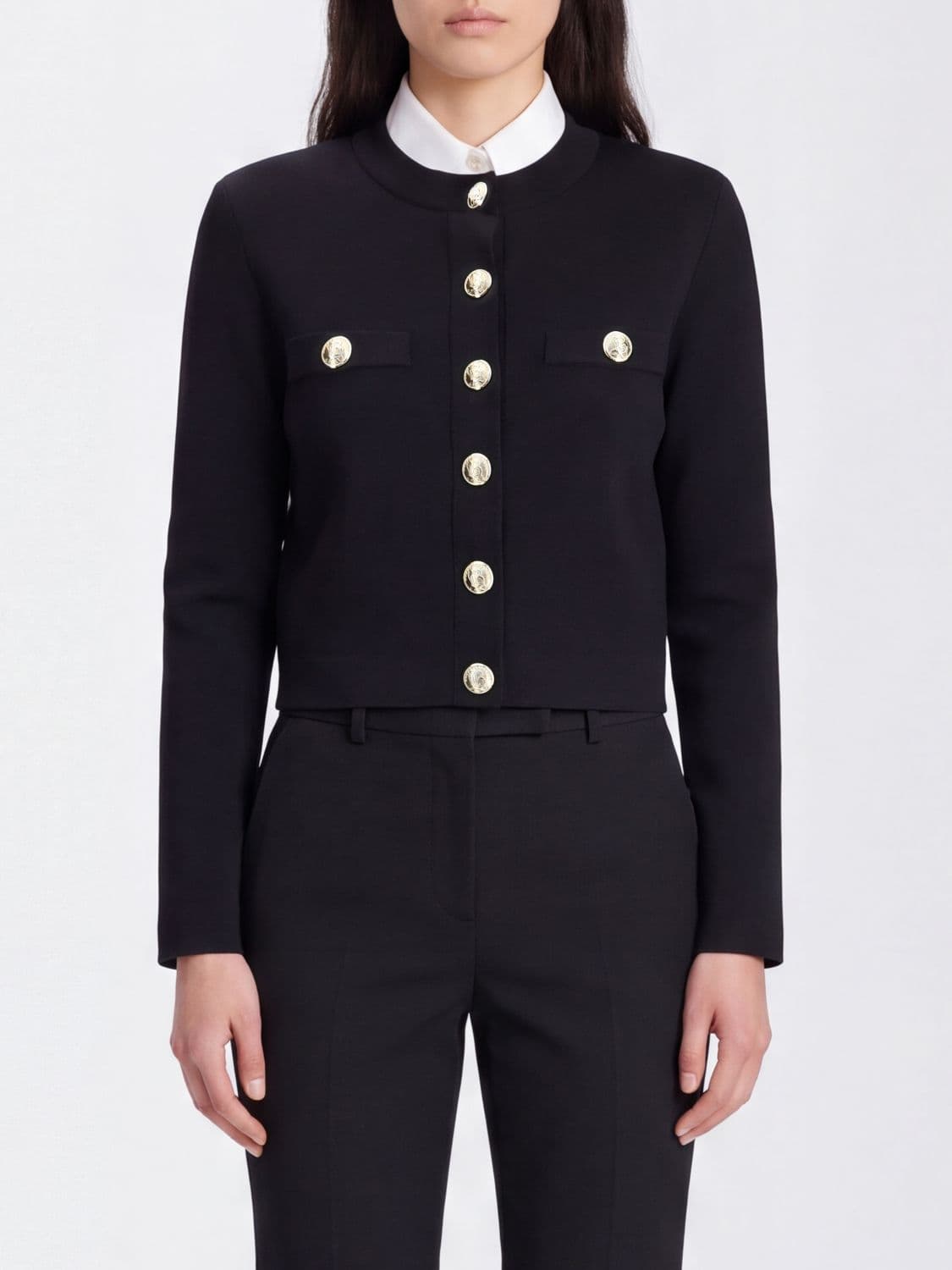 Balmain Slim Fit Viscose Blend Crew Neck Cardigan