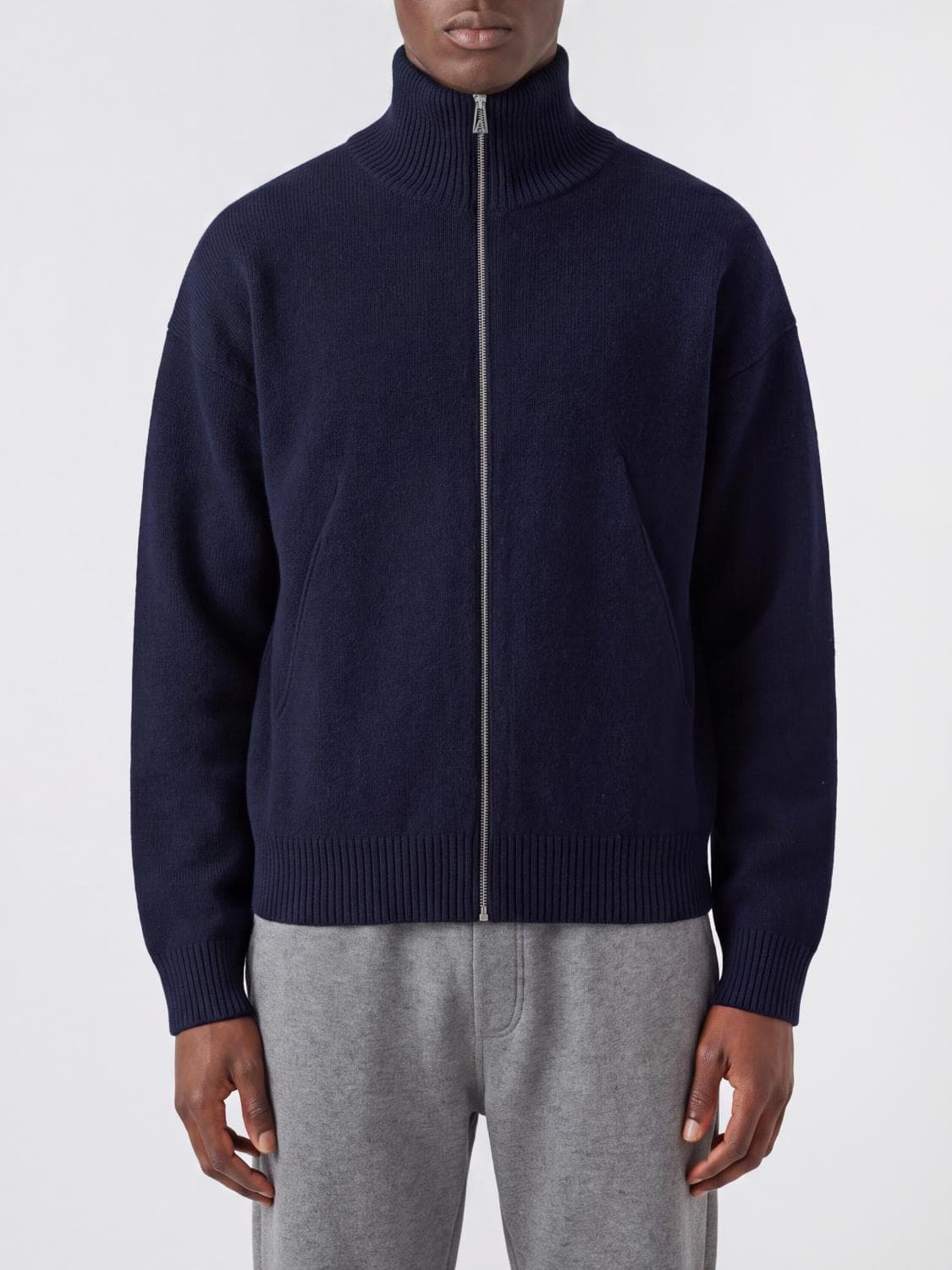 Axel Arigato Wool Zip-Up Turtleneck Cardigan