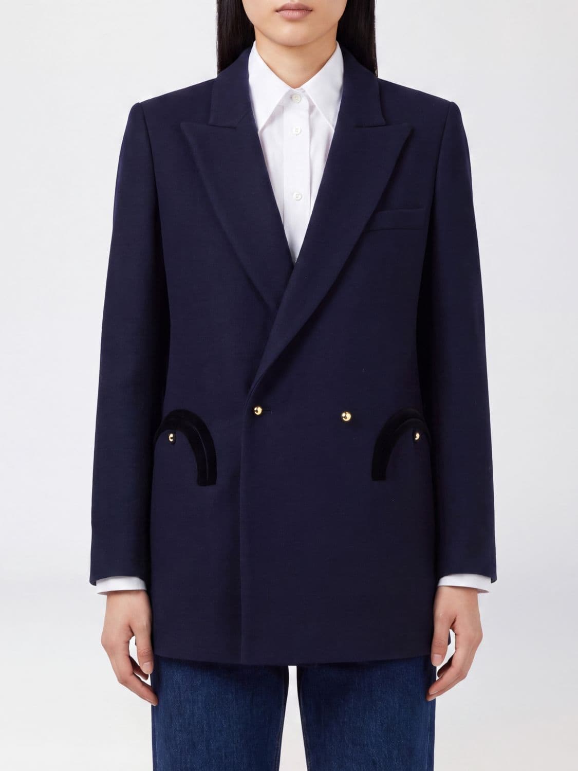 Blazé Milano Double-Breasted Wool Blazer with Peak Lapels · OS