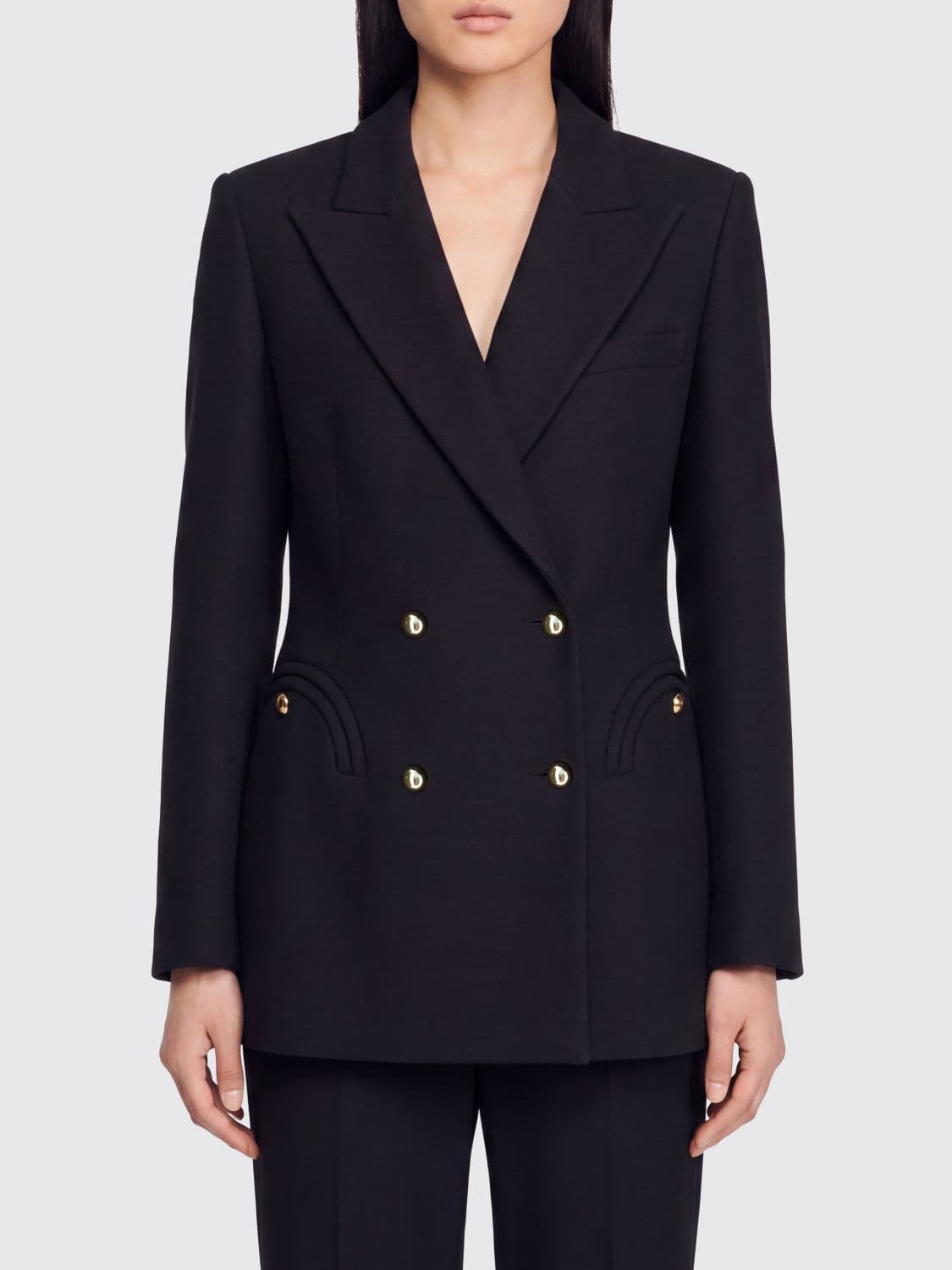 Blazé Milano Double-Breasted Wool Blazer with Peak Lapels · 4