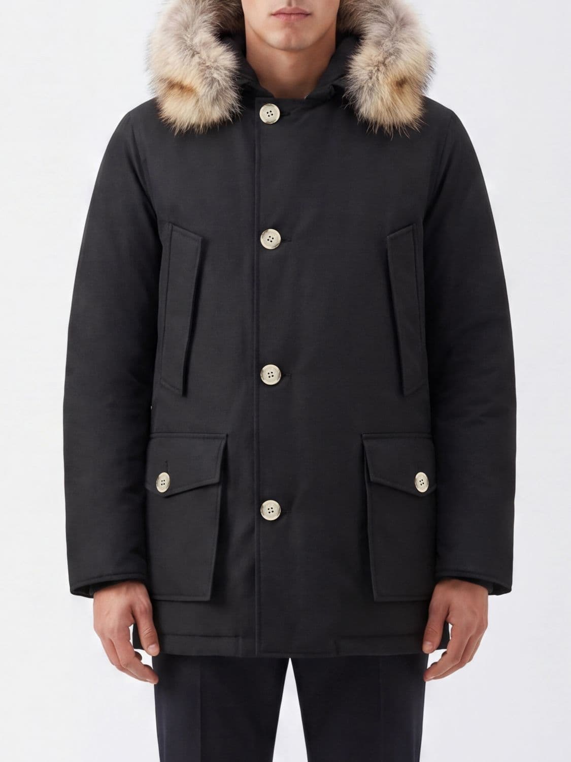Woolrich Arctic Technical Fabric Parka with Shearling Hood