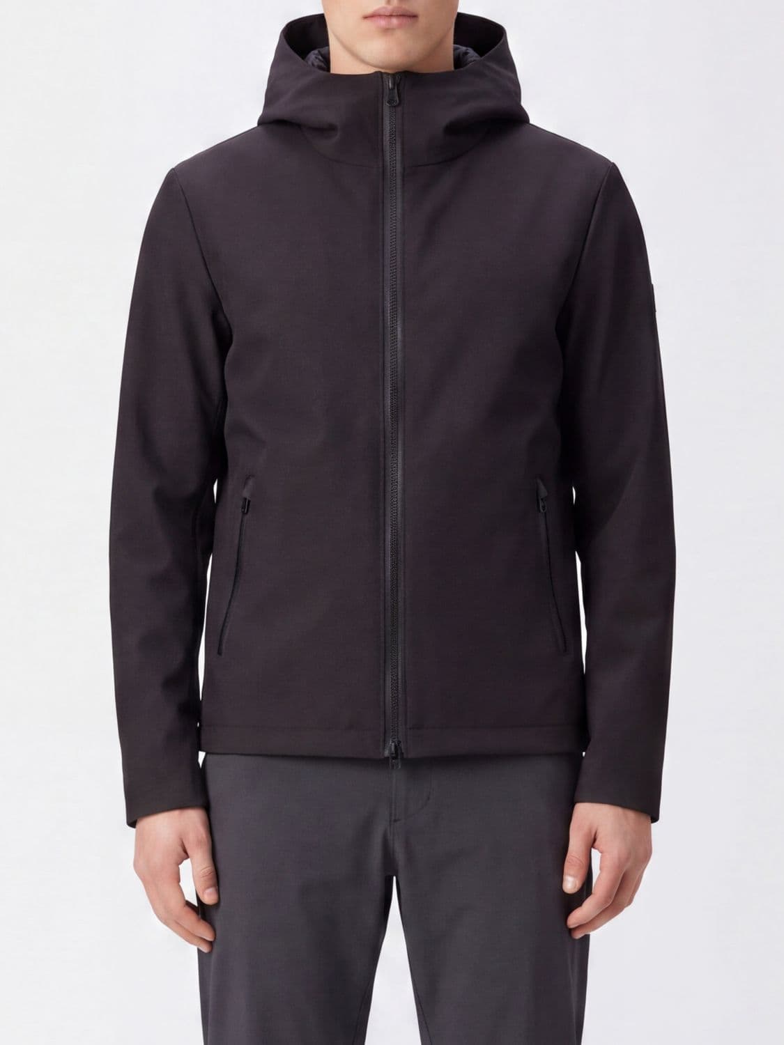 Woolrich Shell Softshell Hooded Jacket with High Neck