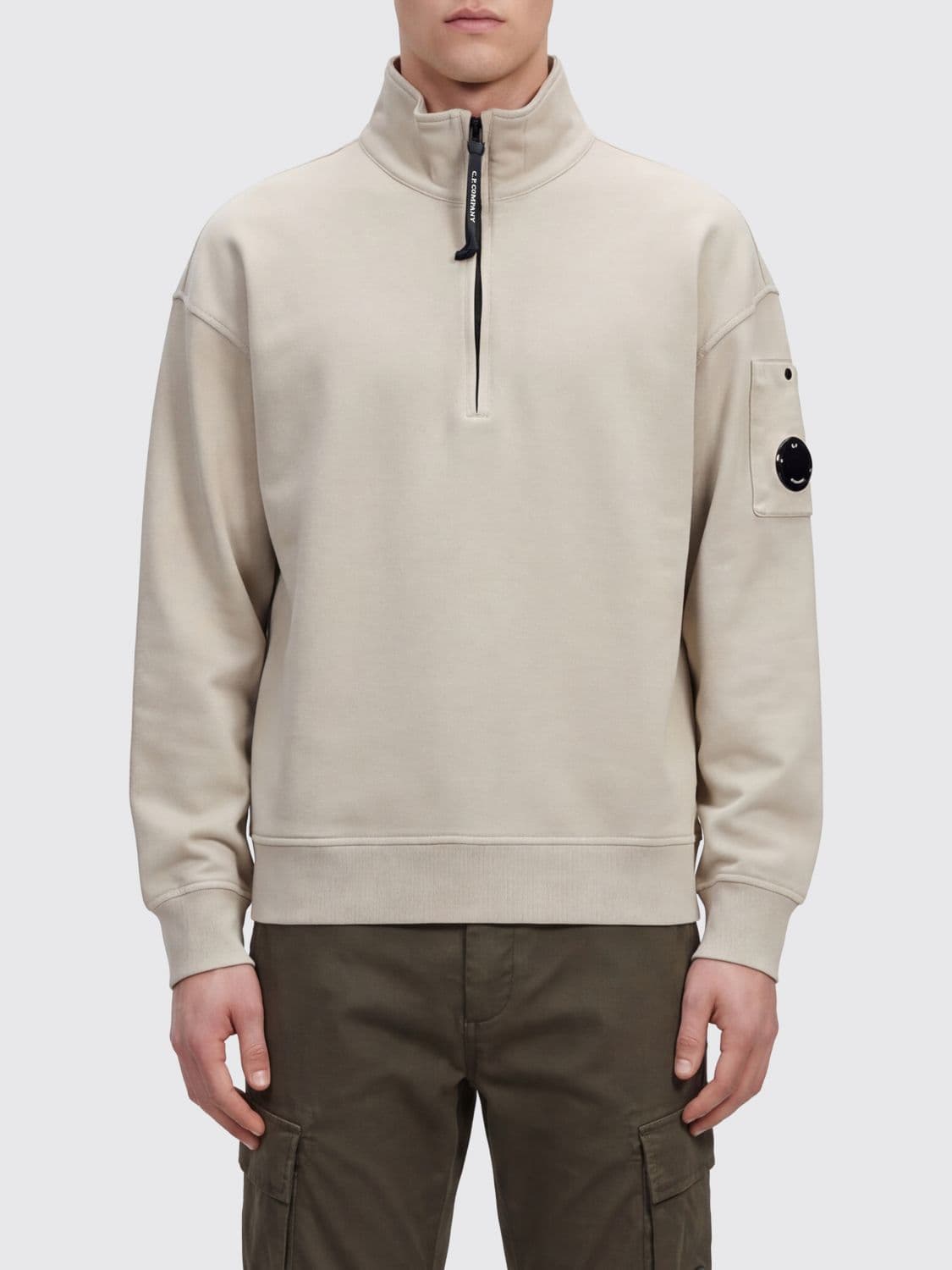 C.p. Company C. P. COMPANY Cotton High Neck Half-Zip Sweatshirt