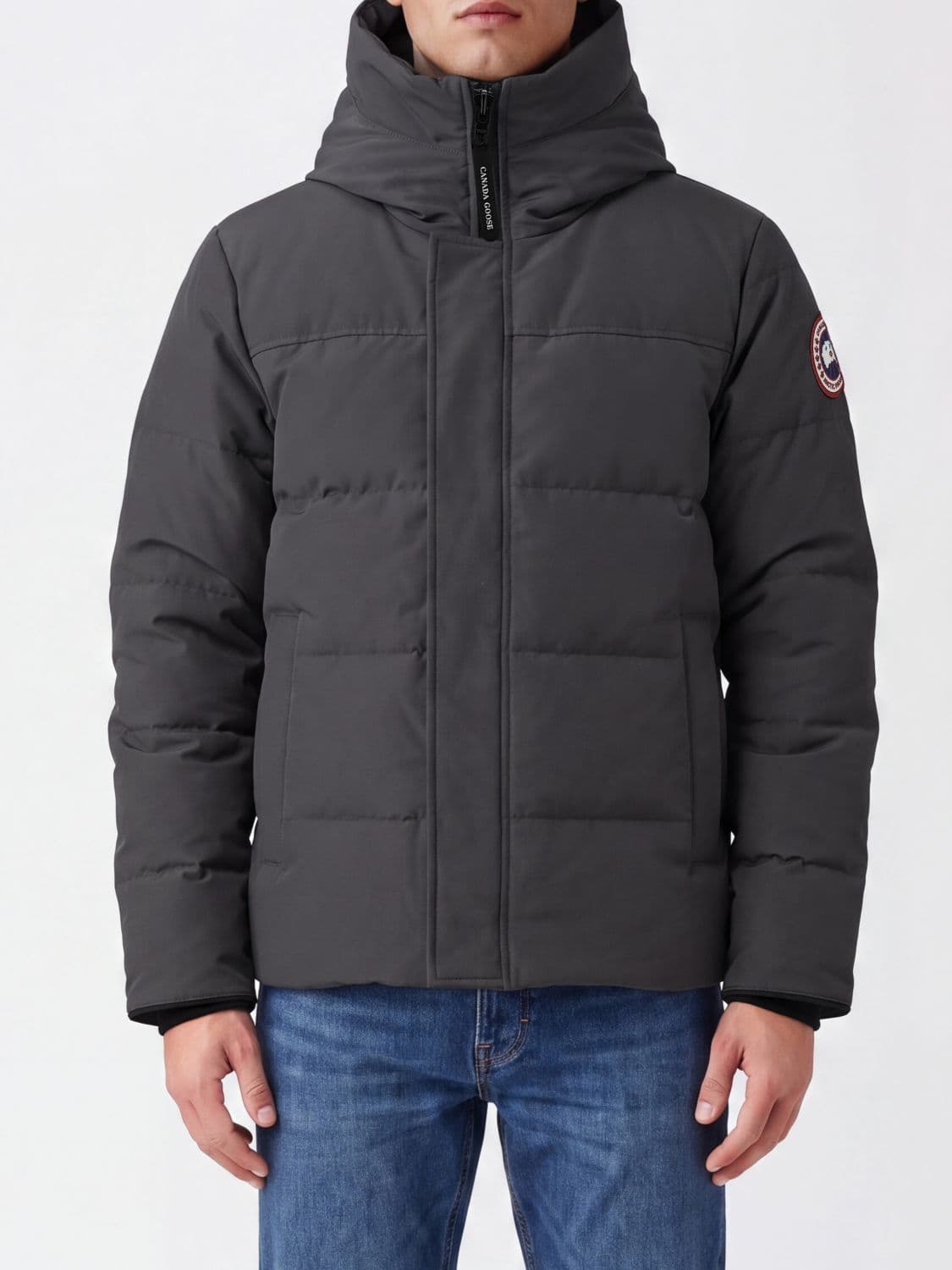 Canada Goose MacMillan Down-Filled Parka with a Fixed Hood and Appliqué Logo