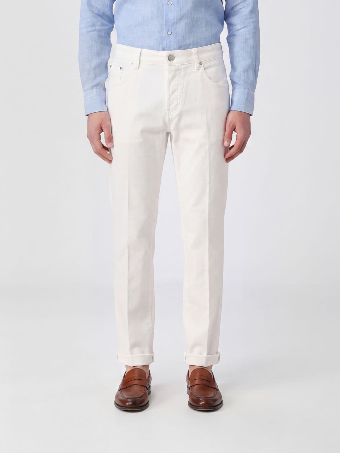 Pt Torino Five-Pocket Straight-Leg Jeans in Cotton Denim
