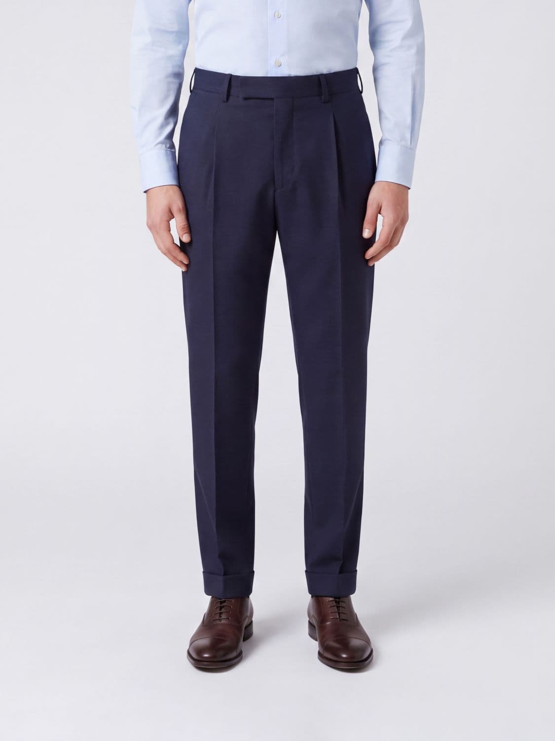 Pt Torino Slim Fit Wool Tailored Trousers with Off-Centre Closure