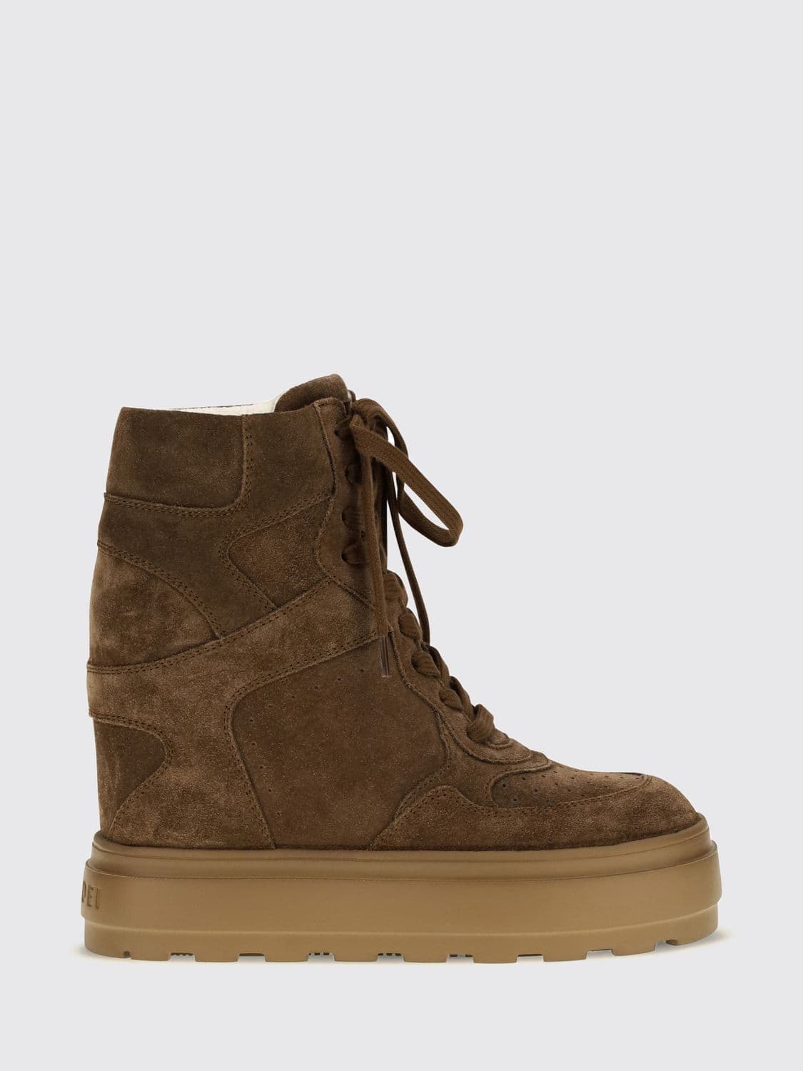 Casadei High-Top Suede Sneakers with Internal Wedge