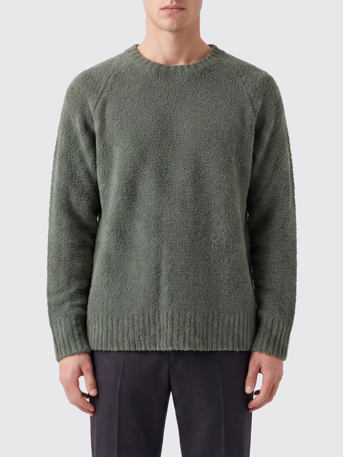 Laneus Recycled Wool Blend Crewneck Jumper with Ribbed Trims