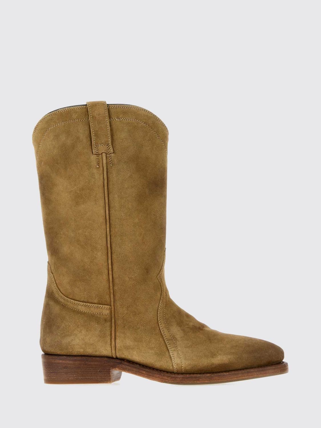 Jil Sander Suede Western Boots with Tapered Toe
