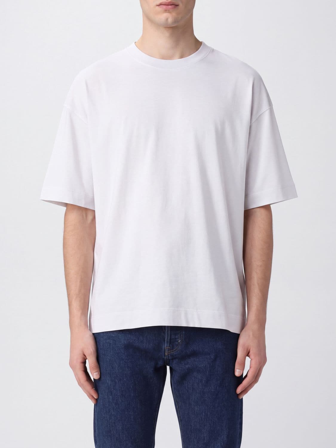 Dries Van Noten Relaxed Fit Cotton T-Shirt with Crewneck and Dropped Shoulders