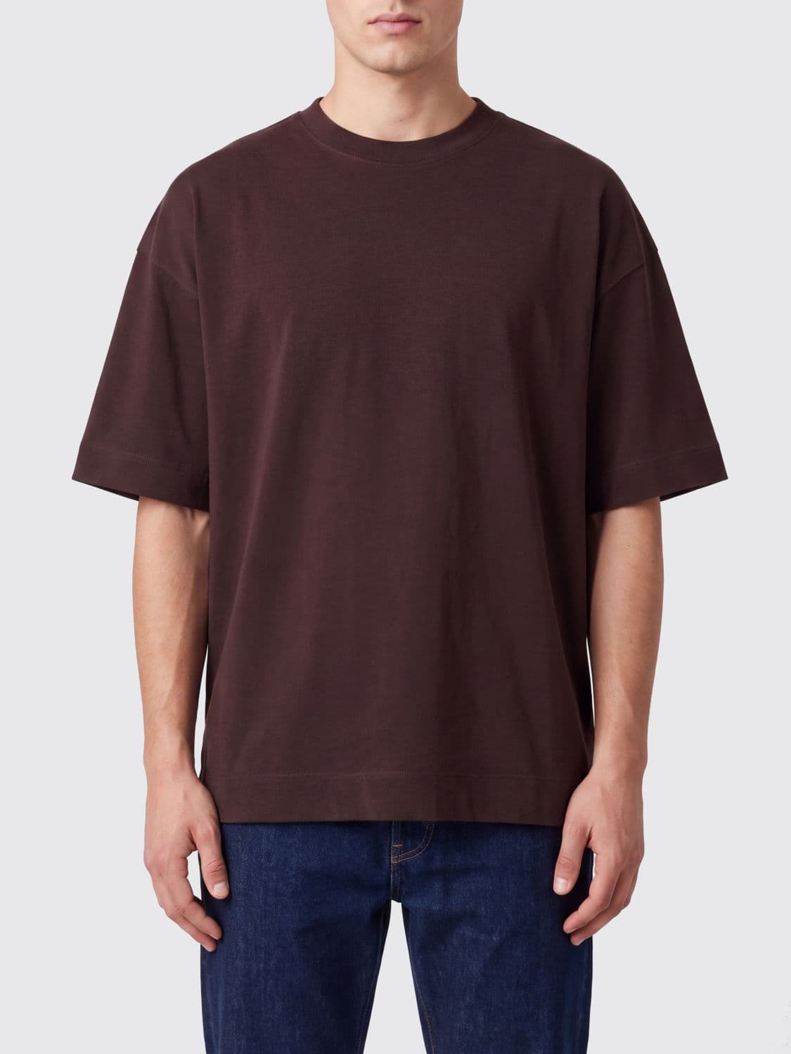 Dries Van Noten Relaxed Fit Cotton T-Shirt with Crewneck and Dropped Shoulders