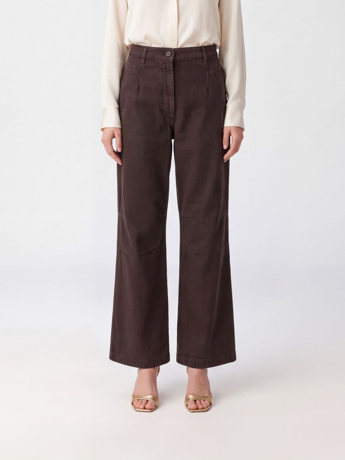 Dries Van Noten Norman Mid-Rise Flared Cotton Trousers