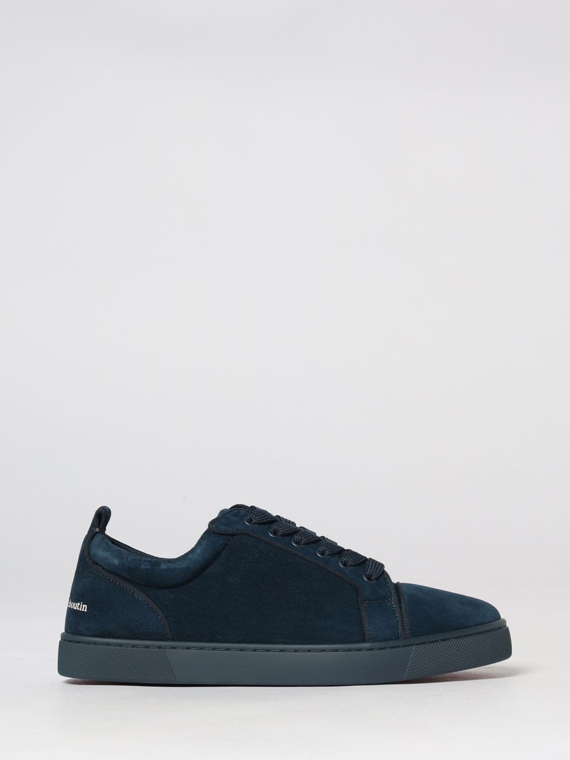 Christian Louboutin Louis Jr Canopy Low Top Velvet Sneakers with Padded Ankle