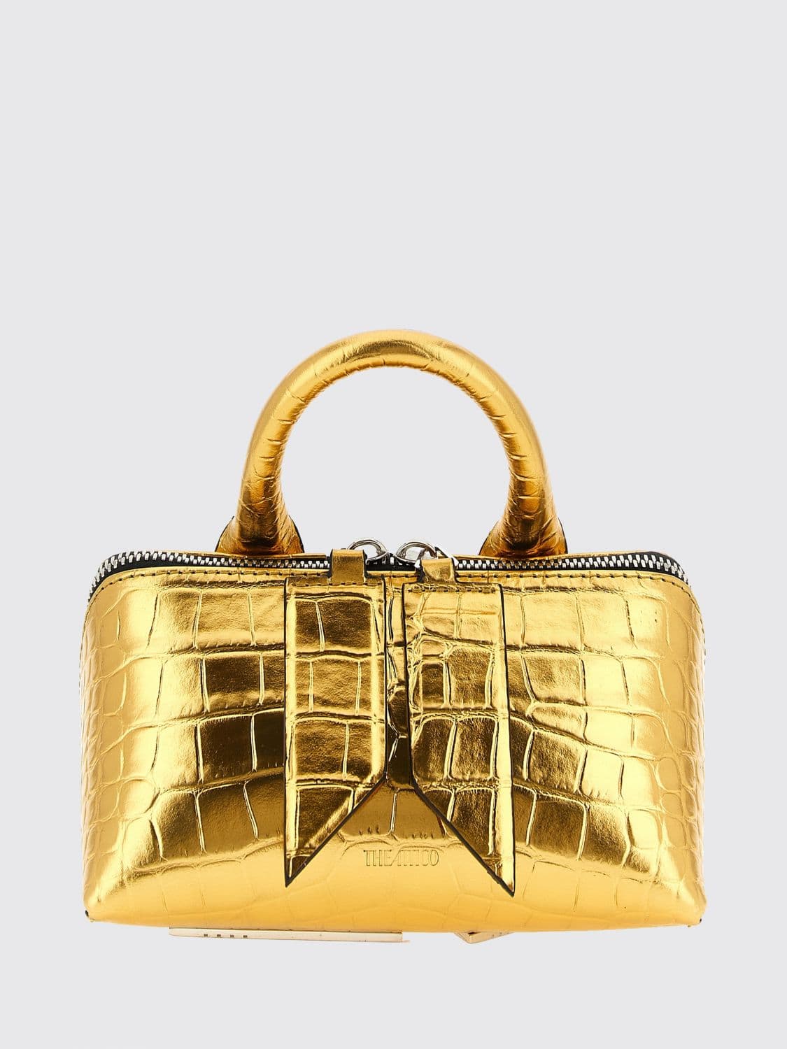 The Attico Friday Croc-Effect Laminated Leather Mini Handbag · OS