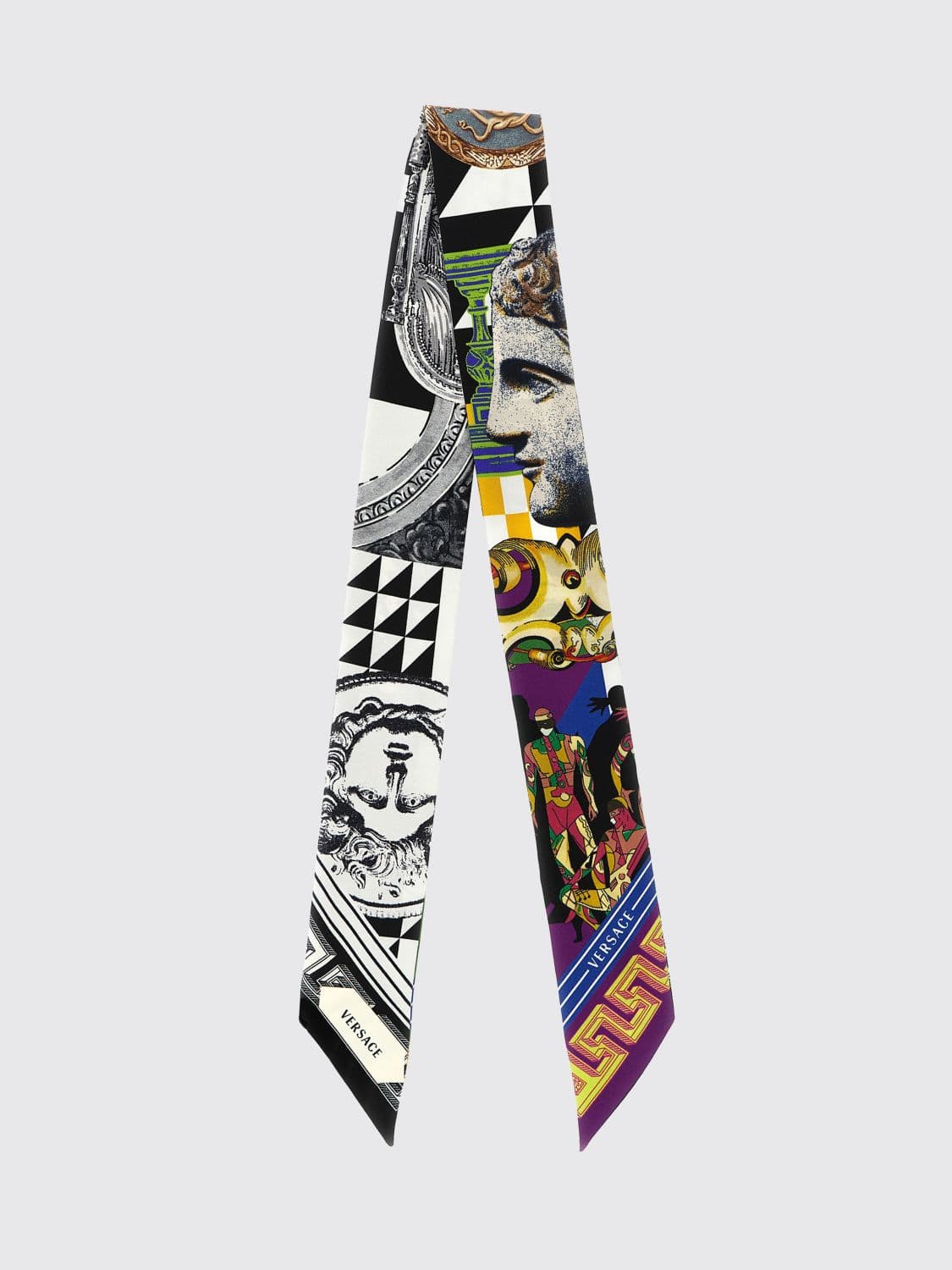 Versace All-Over Graphic Print Pure Silk Bandeau Scarf · OS