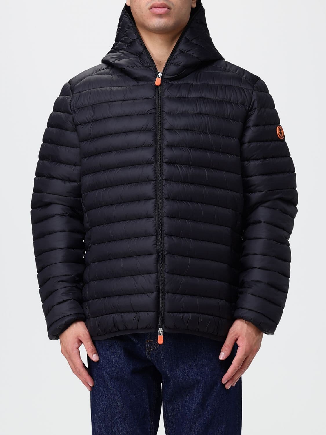 Save The Duck Short Quilted Nylon Puffer Jacket with Hood and Zip Closure