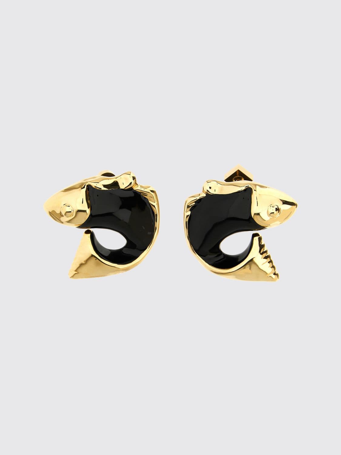 Jacquemus The Poisson Fish-Shaped Black Enamelled Metal Earrings · OS