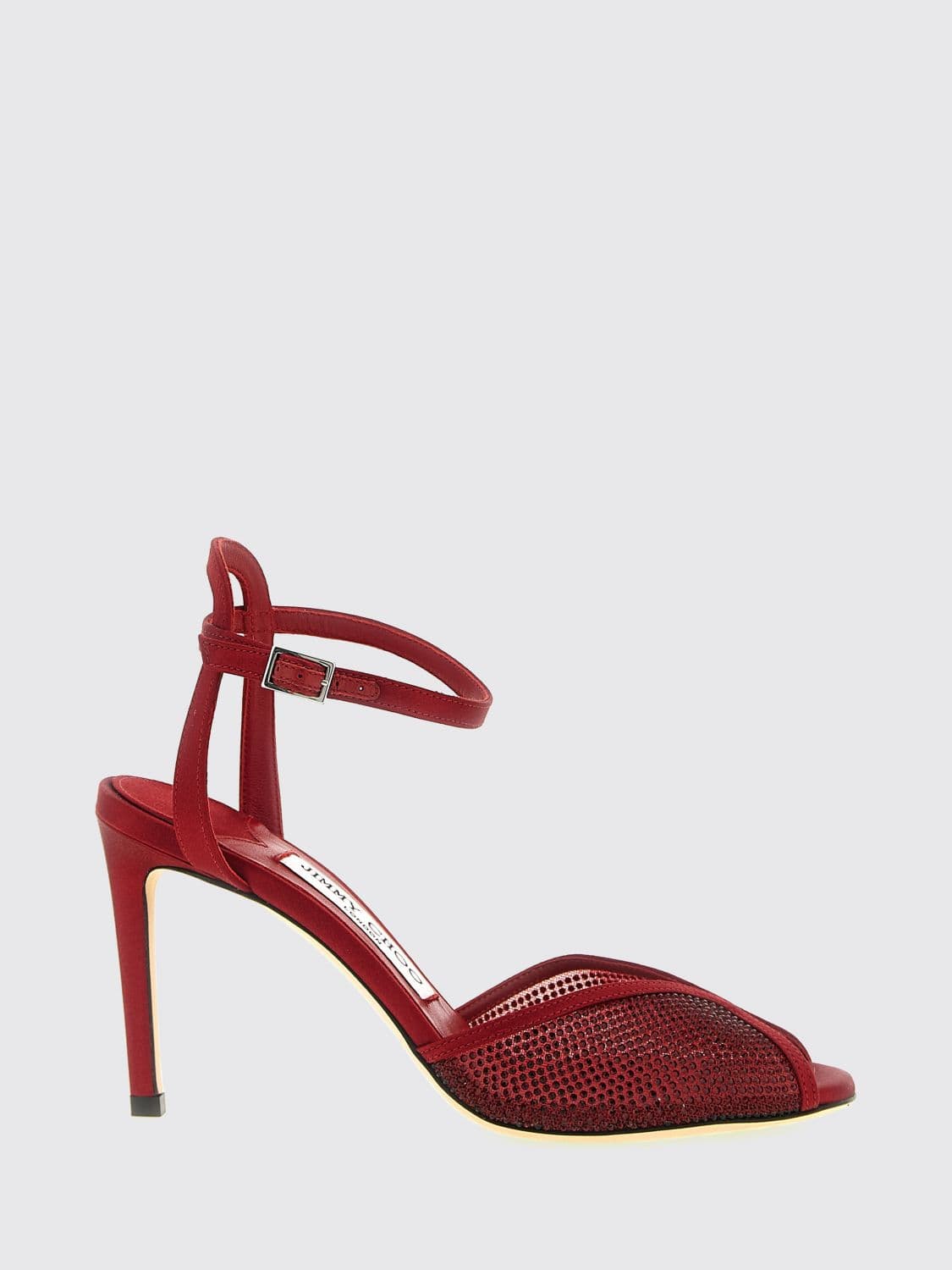 Jimmy Choo Sacora Crystal-Embellished Suede Sandals with High Heel