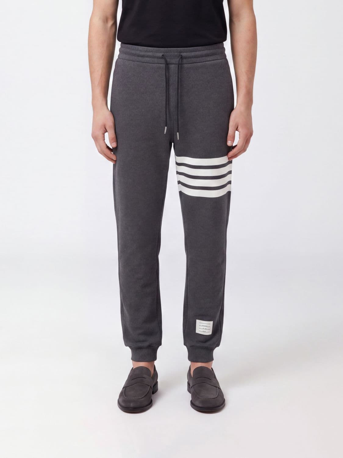 Thom Browne 4-Bar Cotton Joggers with Drawstring Waist