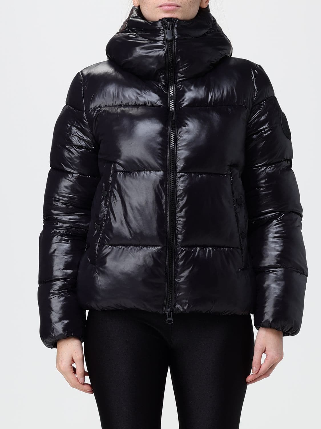 Save The Duck Biddy Puffer Jacket with Hood, High Neck and ThermoPlume Padding