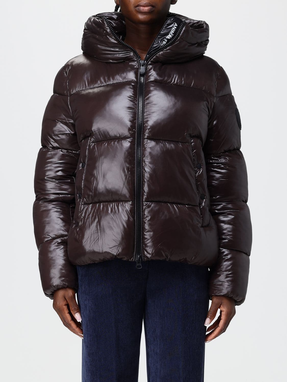 Save The Duck Biddy Puffer Jacket with Hood, High Neck and ThermoPlume Padding