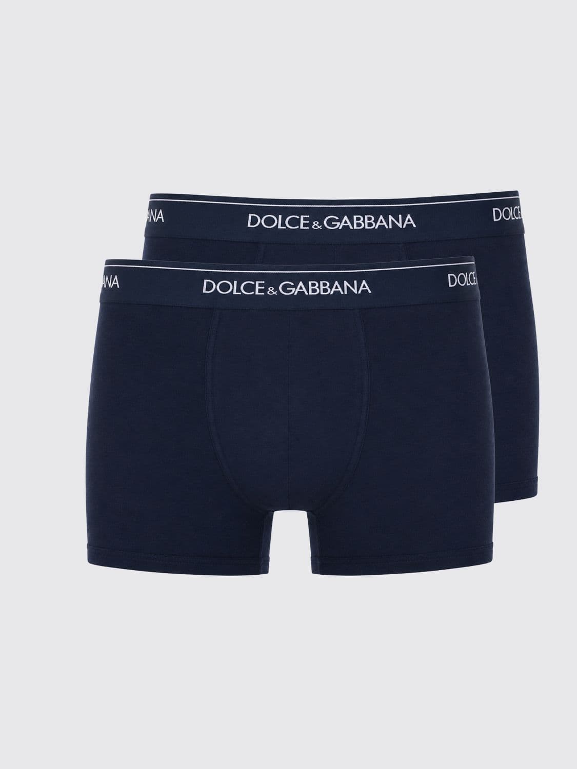 Dolce & Gabbana Set of Two Stretch Cotton Trunks with Logo