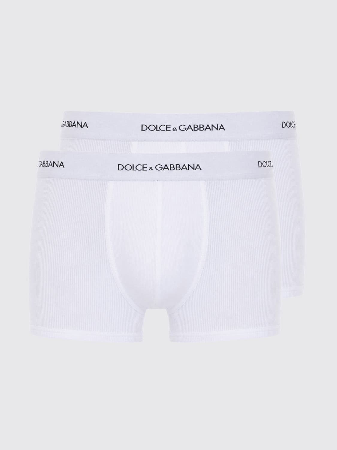 Dolce & Gabbana Set of Two Stretch Cotton Trunks with Logo