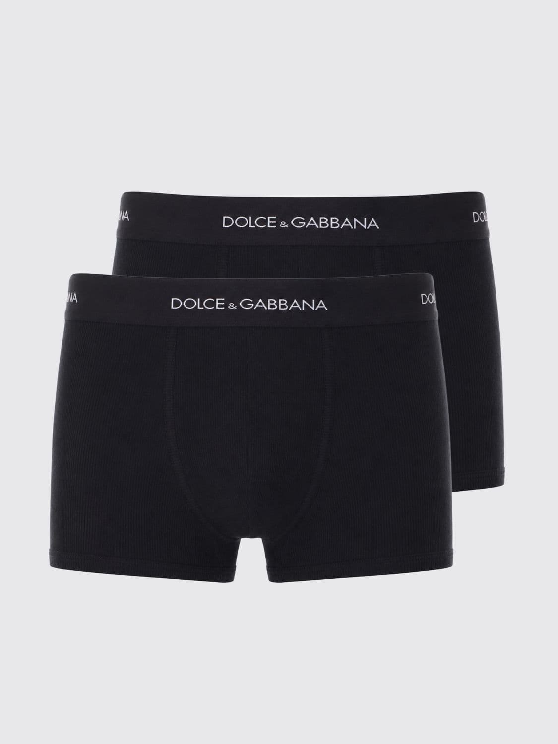 Dolce & Gabbana Set of Two Stretch Cotton Trunks with Logo