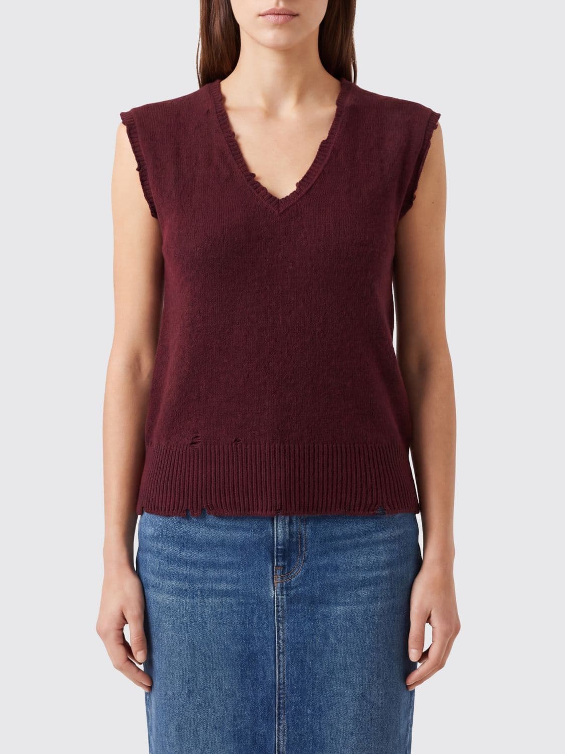 Maison Margiela Waistcoat Woman color Burgundy
