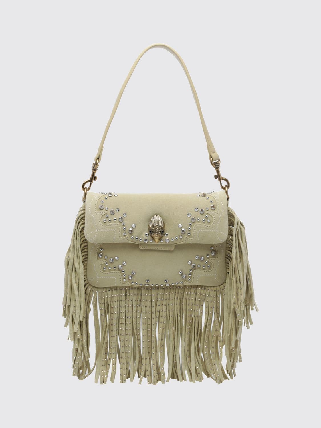 Kurt Geiger London Oxford Suede Mini Shoulder Bag with Embroidery and Crystals