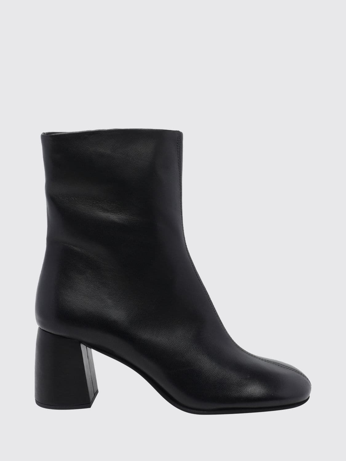 Poeve Bicolour Suede Ankle Boots with Medium Heel and Side Zip