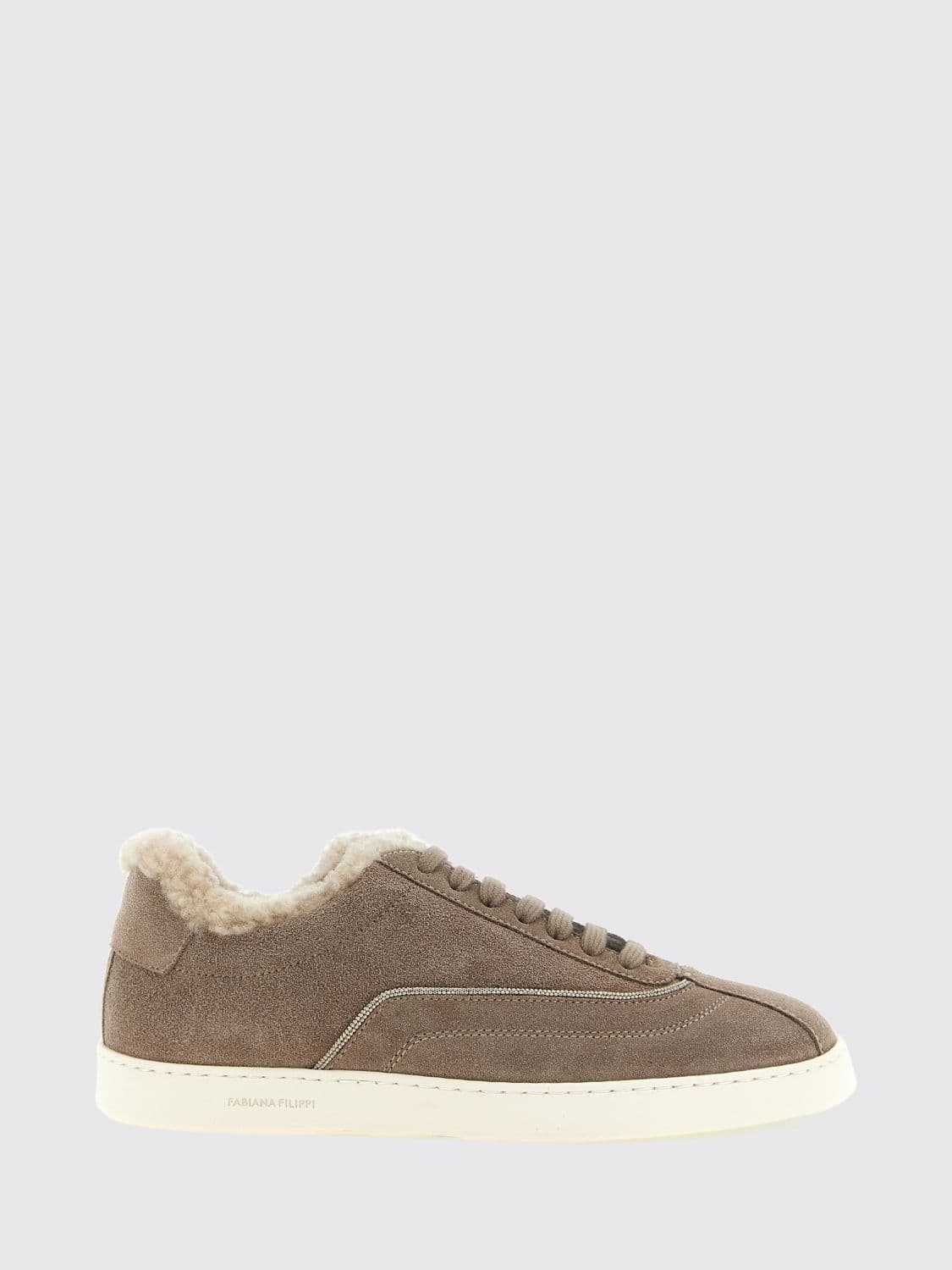 Fabiana Filippi Suede Low-Top Trainers with Shearling Lining