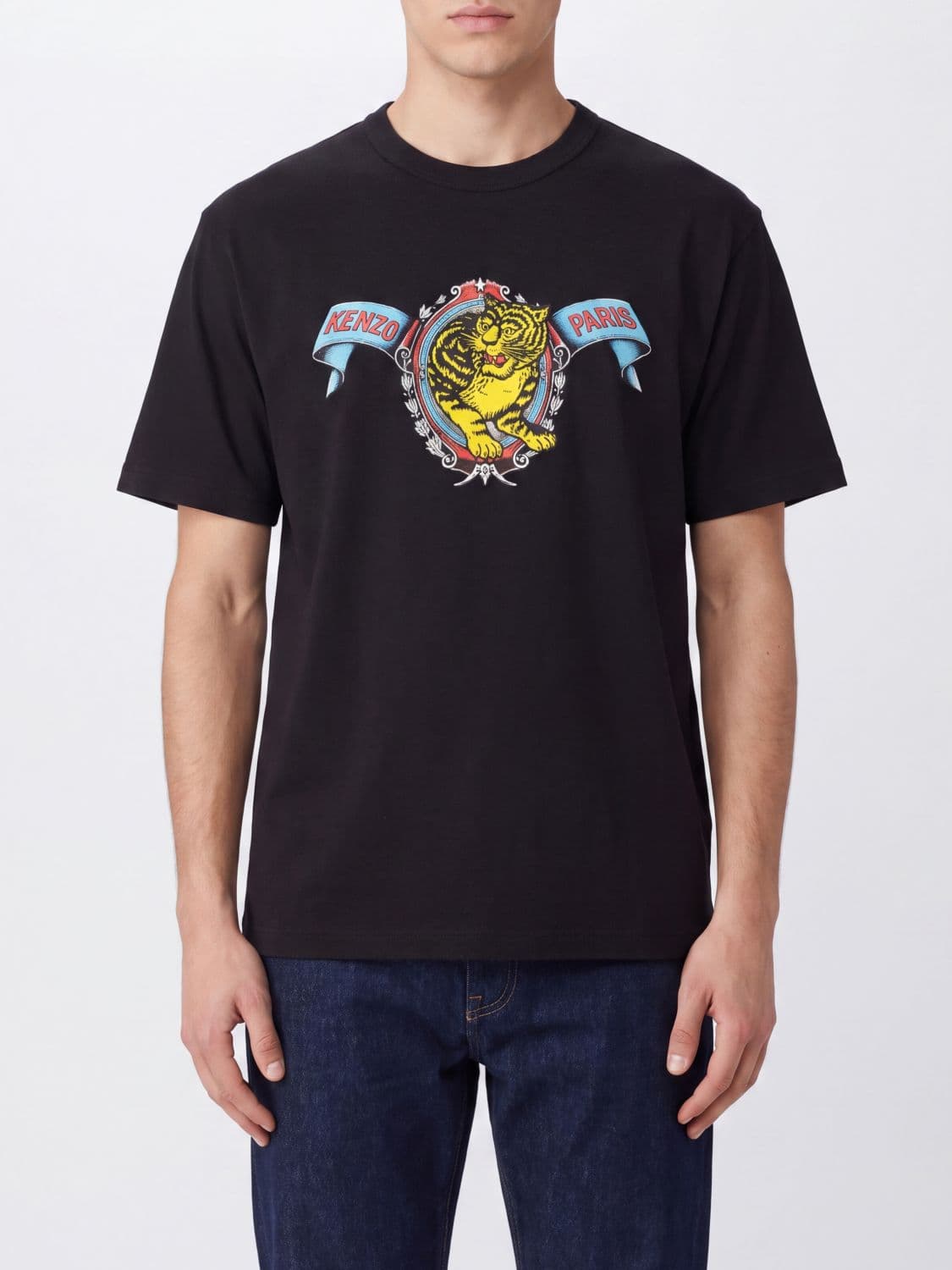 Kenzo Graphic Print Logo Short-Sleeve Cotton T-Shirt