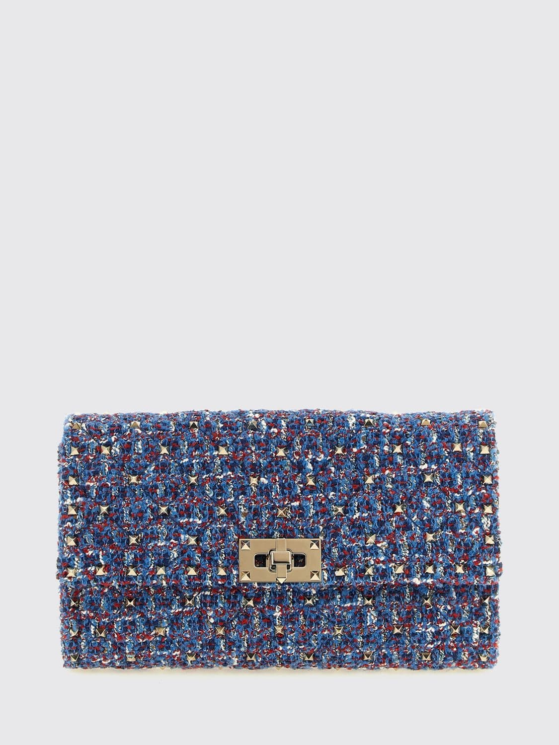 Valentino Garavani Rockstud Spike Tweed Mini Handbag with Embroidery