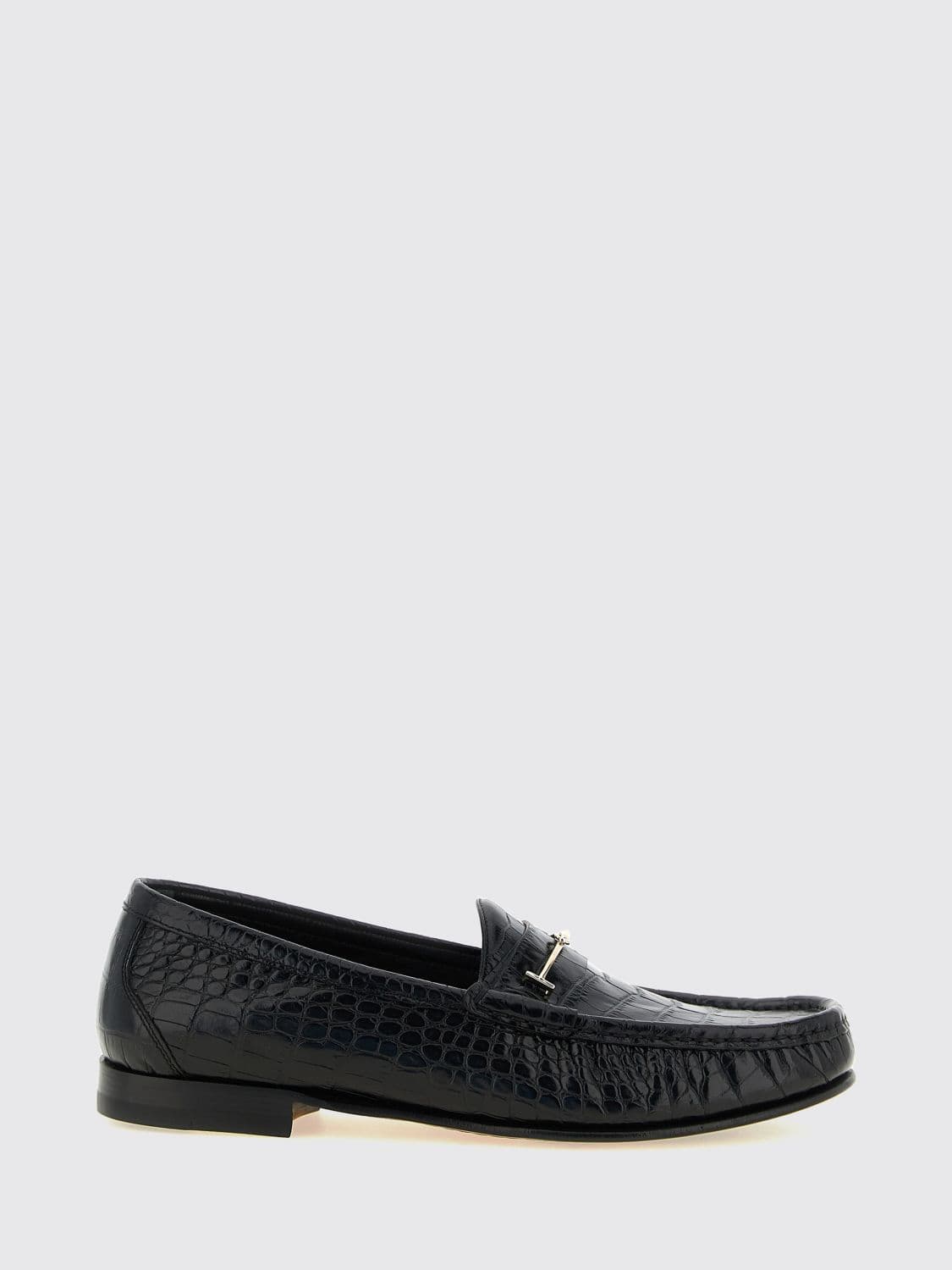 Tom Ford Croc-Effect Leather Penny Loafers with Metal Horsebit